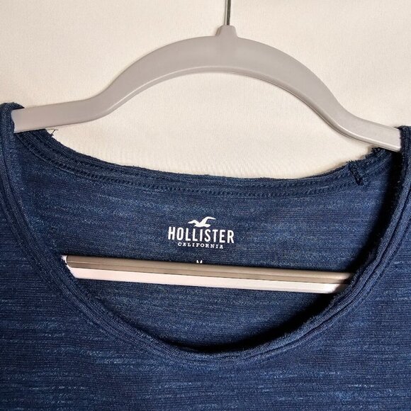 Men's HOLLISTER CA Short Sleeve T Shirt HEATHERED BLUE size M Casual Comfortable - Picture 6 of 7